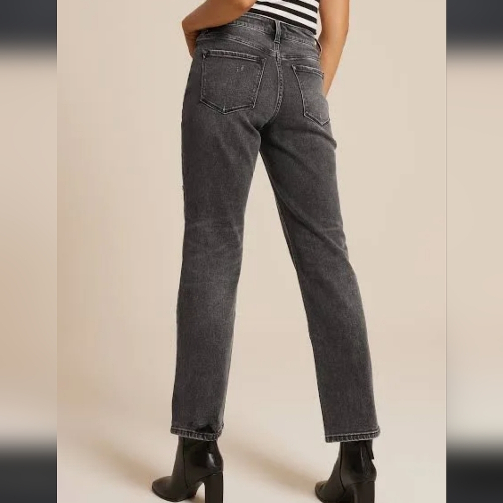 Buckle Flying Monkey High Rise Straight Leg Distressed Black Jeans